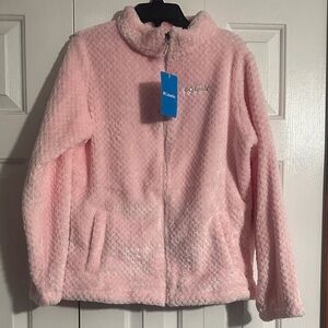 Columbia Kids Light Pink Textured Fleece Jacket